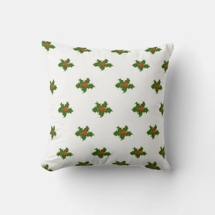 Christmas Holly Pattern Cushion