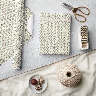 Christmas Holly Pattern Green Holly Red Berries Wrapping Paper