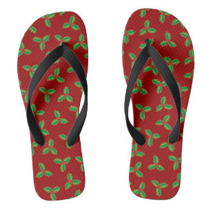 Christmas Holly Pattern Jandals
