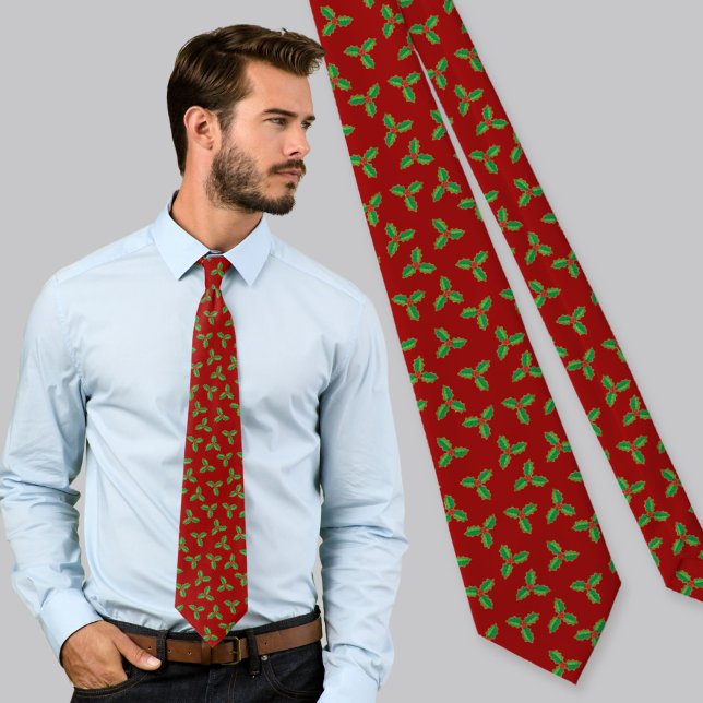 Christmas Holly Pattern Tie (Creator Uploaded)
