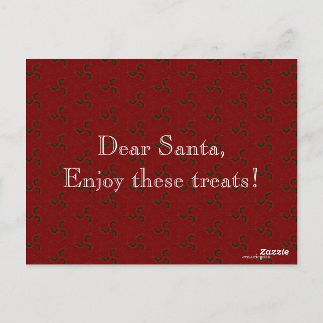 Christmas Holly Postcard (Back)