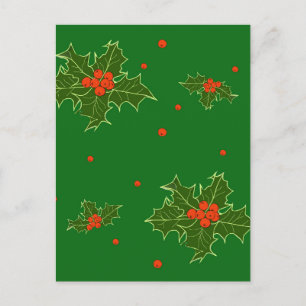 Christmas Holly Postcard