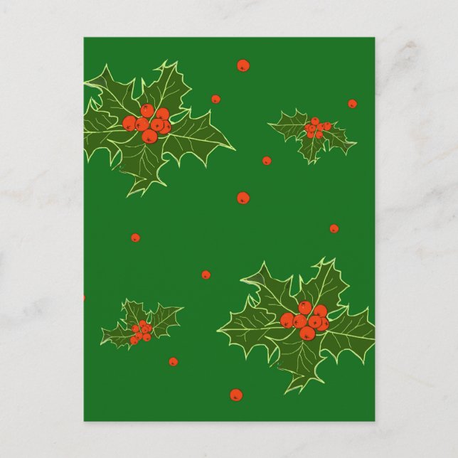Christmas Holly  Postcard (Front)