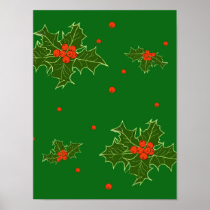 Christmas Holly Poster