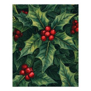 Christmas Holly Poster