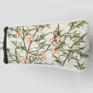 Christmas Holly Pretty Antique Greeting Golf Head Cover