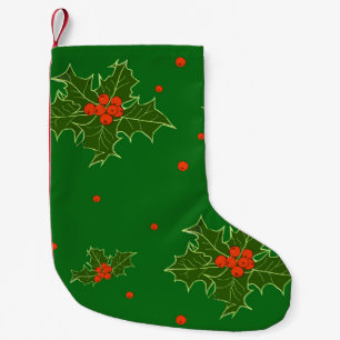 Christmas Holly  Small Christmas Stocking