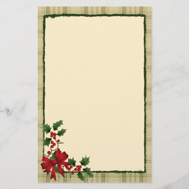 Christmas Holly Stationery (Front)