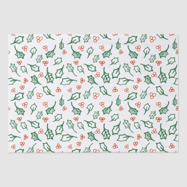 Christmas holly tissue paper (Front)