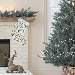 Christmas Holly Traditional  Small Christmas Stocking