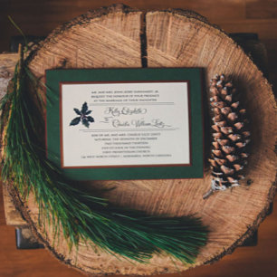 Christmas Holly Wedding Invitation