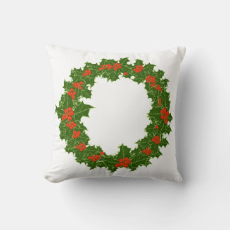 Christmas Holly Wreath Cushion