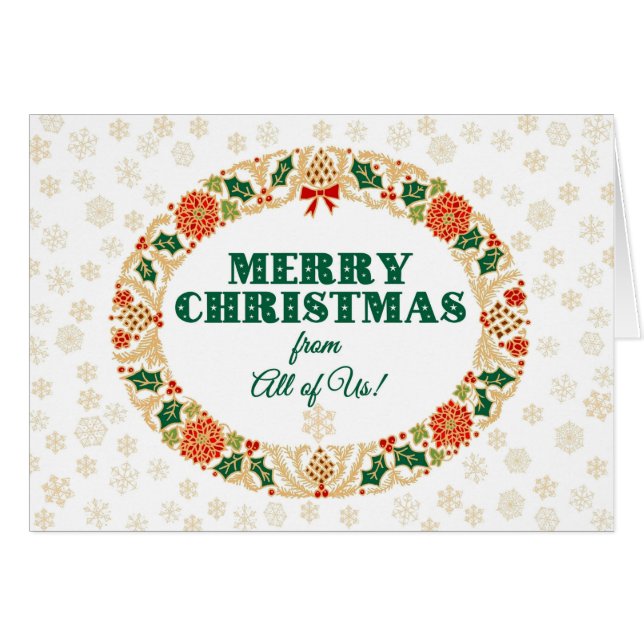 Christmas Holly Wreath from All of Us Snowflakes (Front Horizontal)