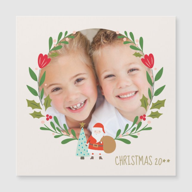 Christmas Holly Wreath Photo (Front)