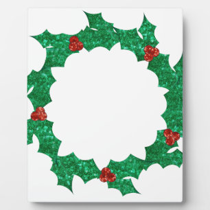 christmas holly wreath plaque