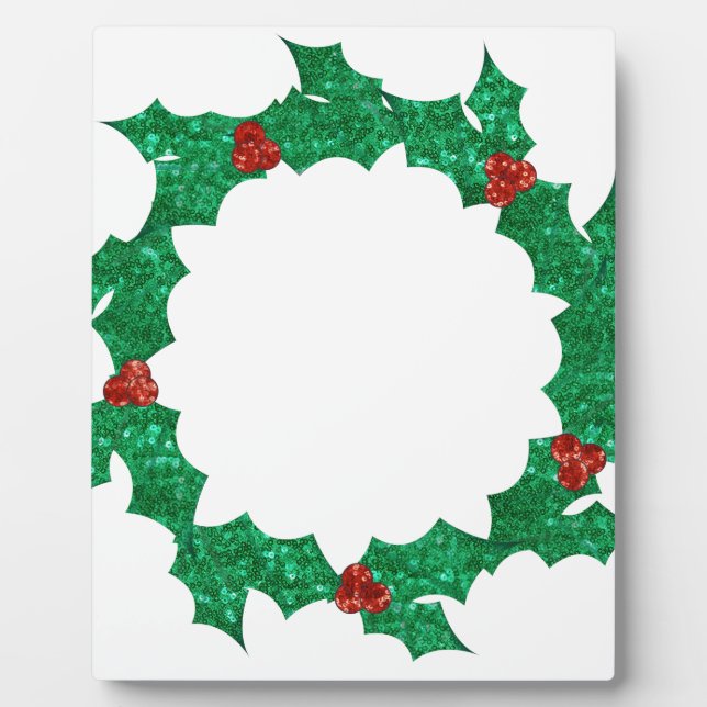 christmas holly wreath plaque (Front)