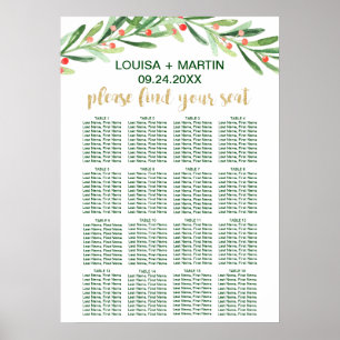 Christmas Holly Wreath Seating Chart
