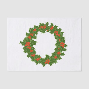 Christmas Holly Wreath  Tissue Paper