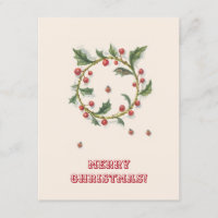 Christmas Holy and Ladybugs Card