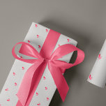 Christmas holy berries pattern pink grey gift wrapping paper<br><div class="desc">Elegant chic minimalist modern pink berries on a light grey (changeable) background. A classy simple Christmas gift packaging paper.</div>