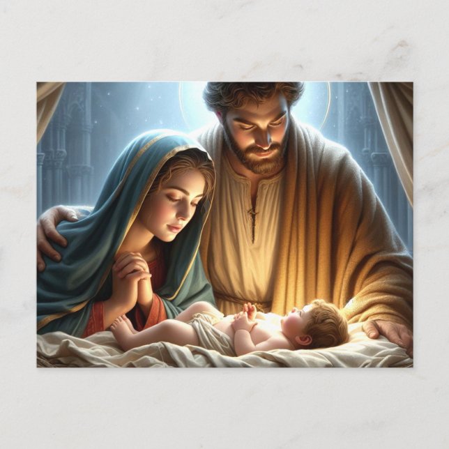 Christmas Holy Family Postcard (Front)