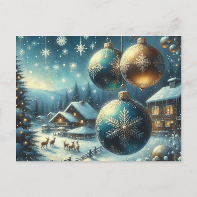 Christmas Home with Christmas Tree 6 Postcard (Front)