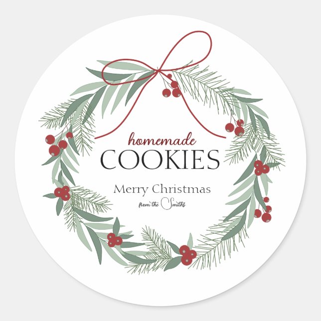 Christmas "Homemade Cookies" sticker (Front)