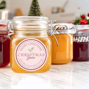 Christmas Homemade Jam Greenery Classic Round Sticker