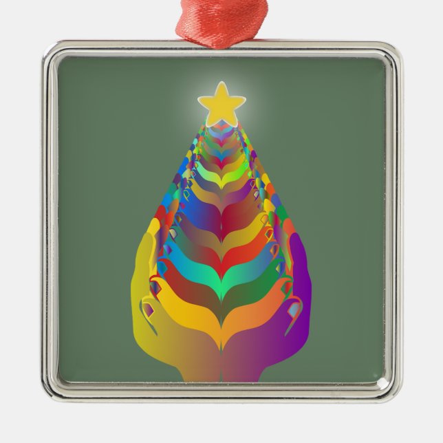 Christmas Hope and Togetherness Metal Tree Decoration (Front)