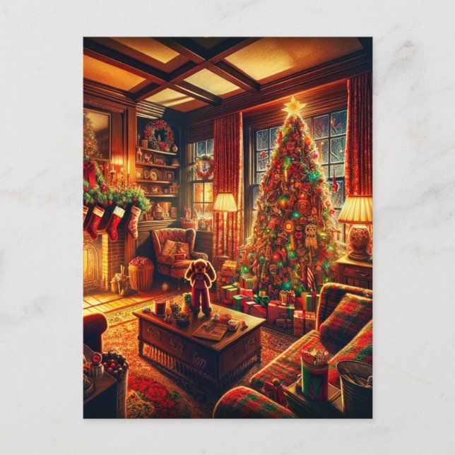 Christmas Horror AI Generated Art Postcard (Front)
