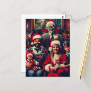 Christmas Horror Family Portrait Postcard