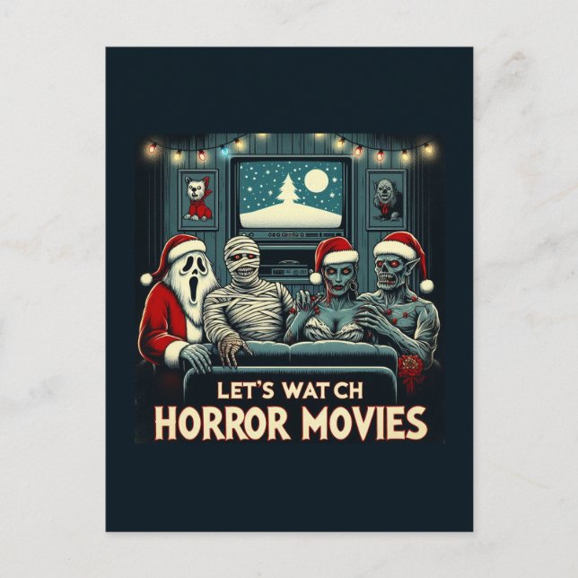 Christmas Horror Movies Friends Postcard (Front)
