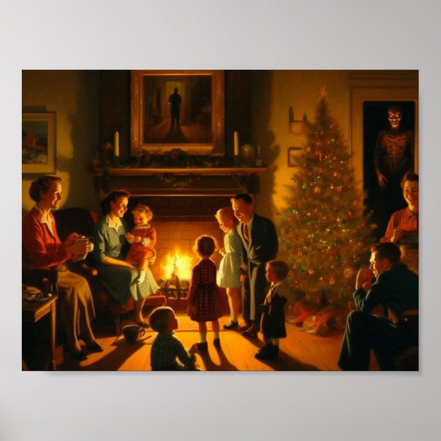 Christmas Horror Retro Vintage Poster (Front)