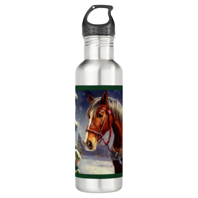 Christmas Horse 1 710 Ml Water Bottle (Front)
