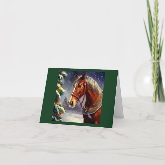 Christmas Horse 1 Holiday Card (Front)