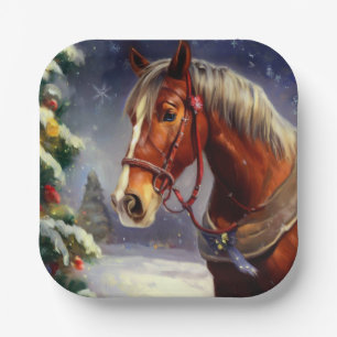 Christmas Horse 1 Paper Plate