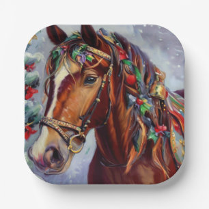 Christmas Horse 2 Paper Plate