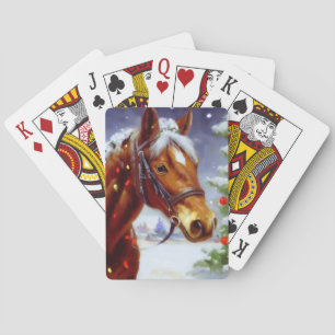 Christmas Horse (3) Playing Cards