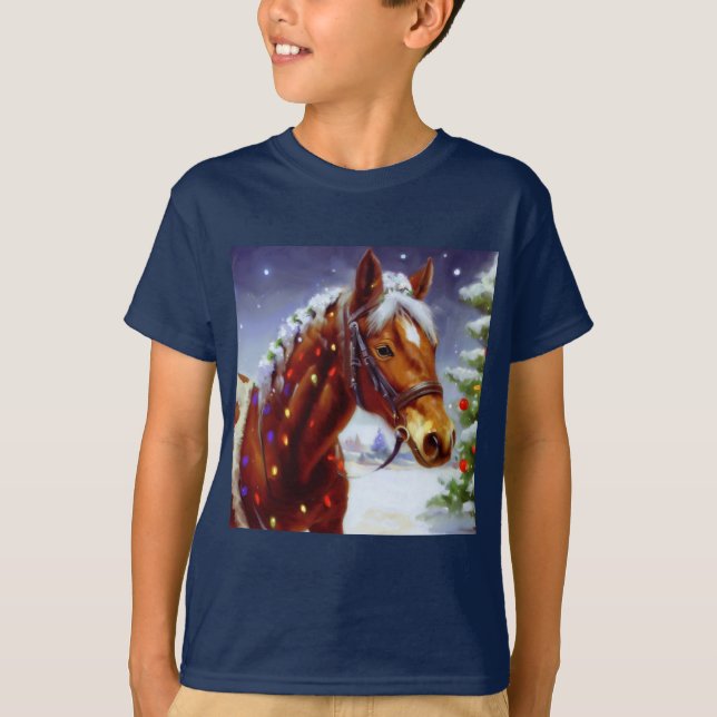 Christmas Horse 3 T-Shirt (Front)