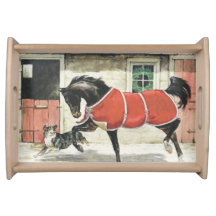Christmas Horse and Dog Friend Vintage