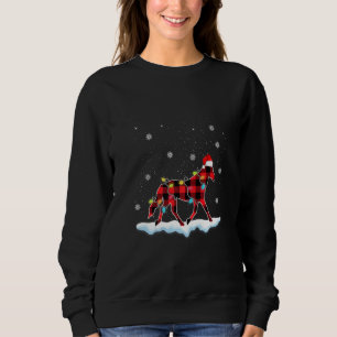 Christmas Horse Animals  Santa Hat Xmas Lights Sweatshirt
