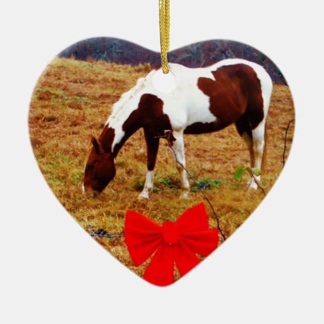 Christmas Horse Ceramic Tree Decoration (Front)