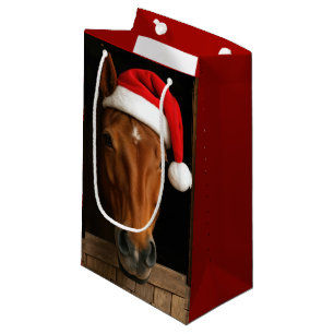 Christmas Horse In Stable Window Small Gift Bag