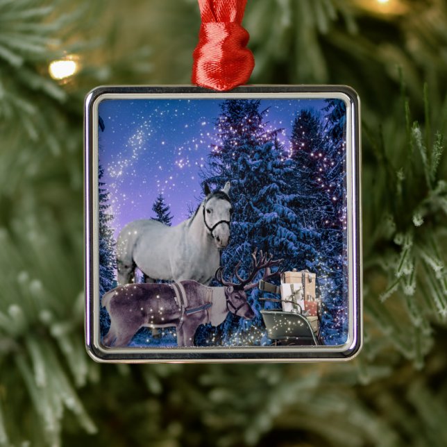 Christmas Horse Magic Metal Tree Decoration (Tree)
