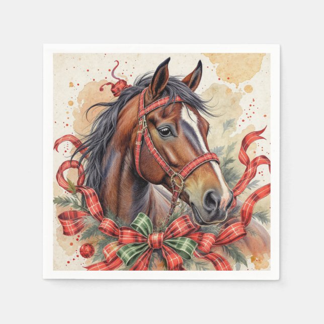 Christmas Horse Napkin (Front)