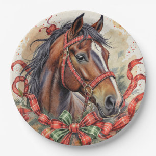 Christmas Horse Paper Plate