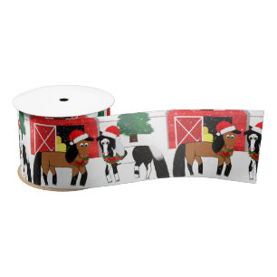 Christmas Horse Ribbon Satin Ribbon
