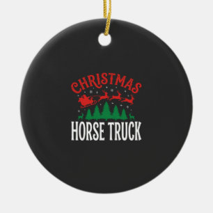 Christmas Horse Truck Santa Sleigh Ceramic Tree Decoration
