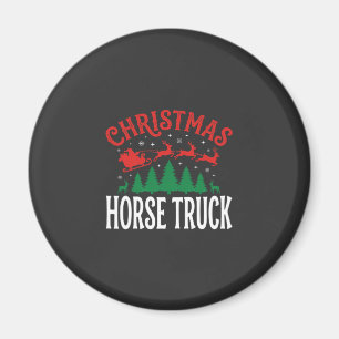 Christmas Horse Truck Santa Sleigh Magnet