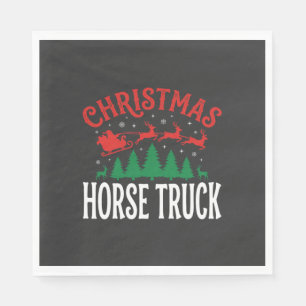 Christmas Horse Truck Santa Sleigh Napkin